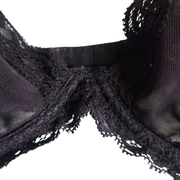 Natori Bra Black Women's 34D Underwire Back Close Lacey Semi Sheer - Picture 4 of 9